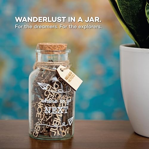 Miniatura 6 de Where to Go Next – Tarro de destino de viaje | Regalo de viaje ecológico para viajeros, parejas y aventureros | 100 lugares tallados de madera para