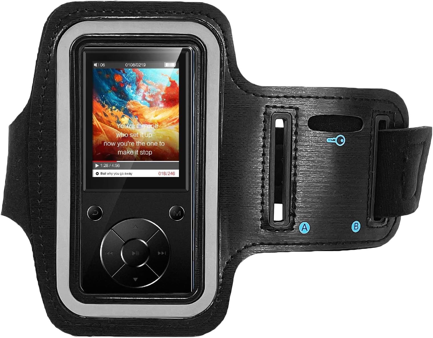 DeeFec Running Exercise Armband, Adjustable Length, Waterproof, Built-in Key Pocket, Headphone Slot, Can be used as a Sports Armband Protector for MP3 players from AGPTEK, Aiworth, Hotechs