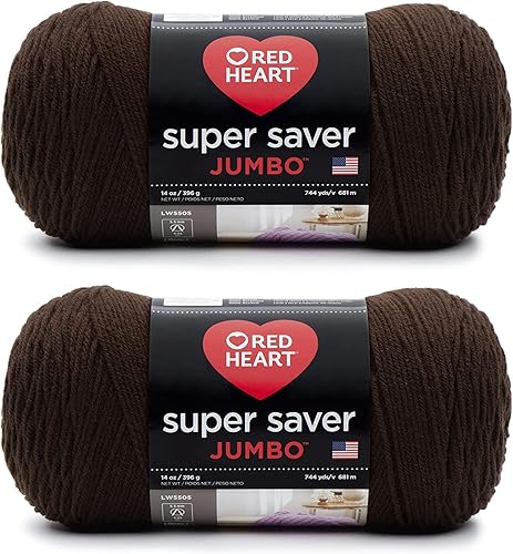 Vista 33 de Red Heart Super Saver - Ovillo de lana Jumbo Cafe Latte – Paquete de 2 unidades de 14 onzas – Acrílico – 4 medianos (peinado) – 744 yardas