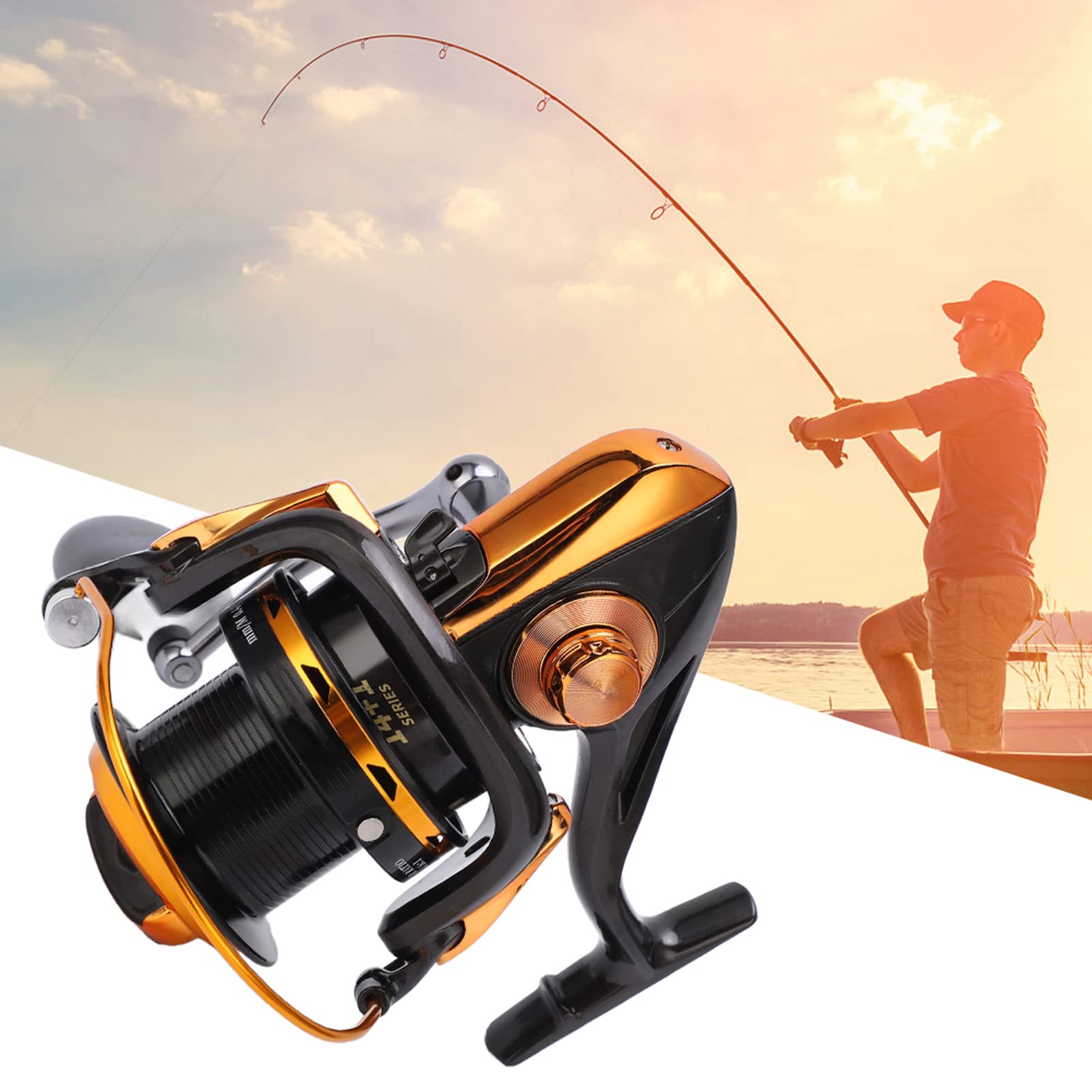 SUNGOOYUE Kołowrotek, Kołowrotek Rybacki, 12+1BB Szybki Metalowe Koła Rybackie Akcesoria, Ultralight Rolki (11000 (9000)