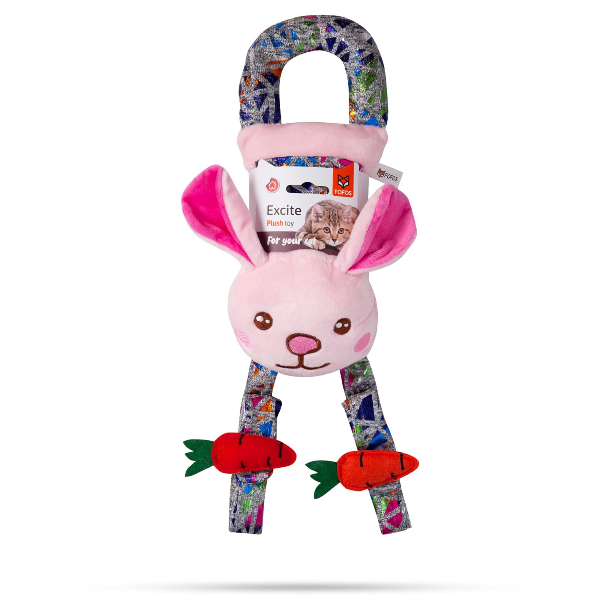 BarkButler x Fofos Door Hanger Rabbit Toy for Cats, Pink | US Grade Catnip | 2 Detachable Carrot Toys | for 2+ Months Kittens & Older Cats | Soft Polyester Fabric + Cotton Stuffing (B099J318SL) Amazon Price History, Amazon Price Tracker