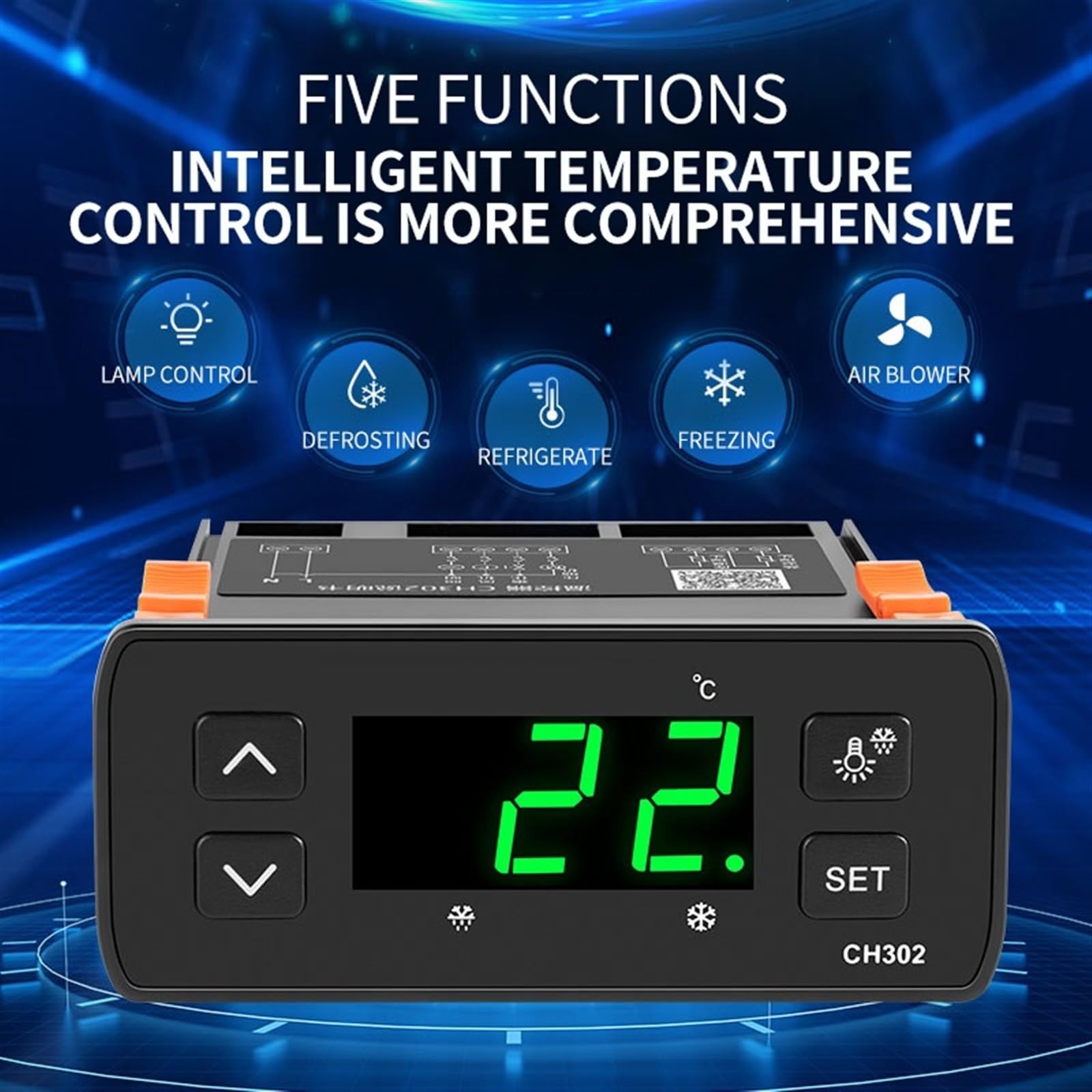 Termoregolatore digitale 110/220V Termostato Riscaldamento Raffreddamento Sbrinamento Congelamento con doppia temperatura