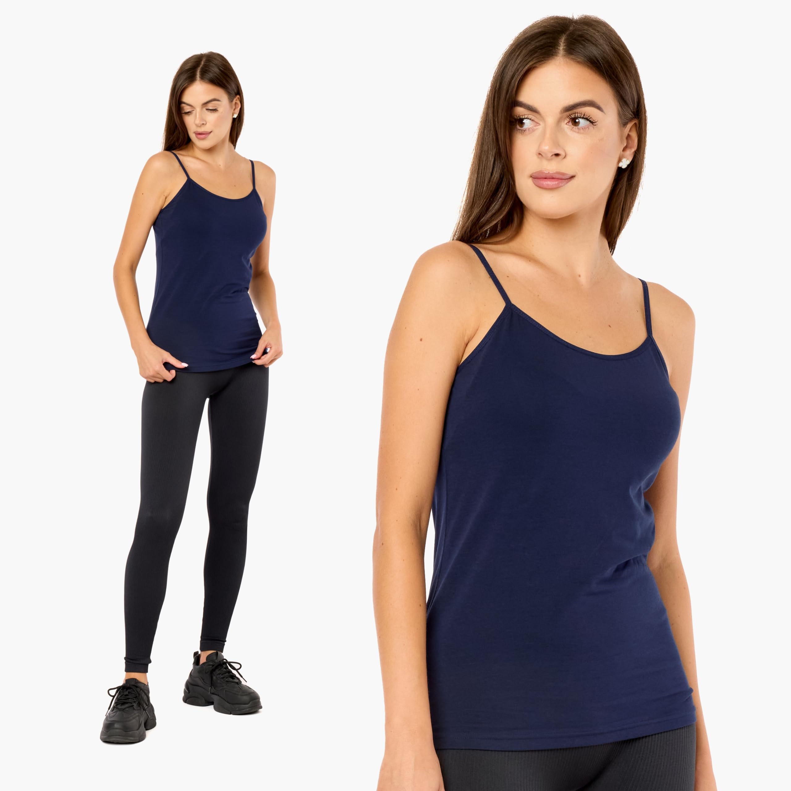 Ladeheid Canottiera Donna Cotone con Spalline Sottili Intimo Donna Confortevole, Canotta Donna Canottiere Donna Cotone, Top Donna Elegante, Set di 3 Pezzi LA40-263