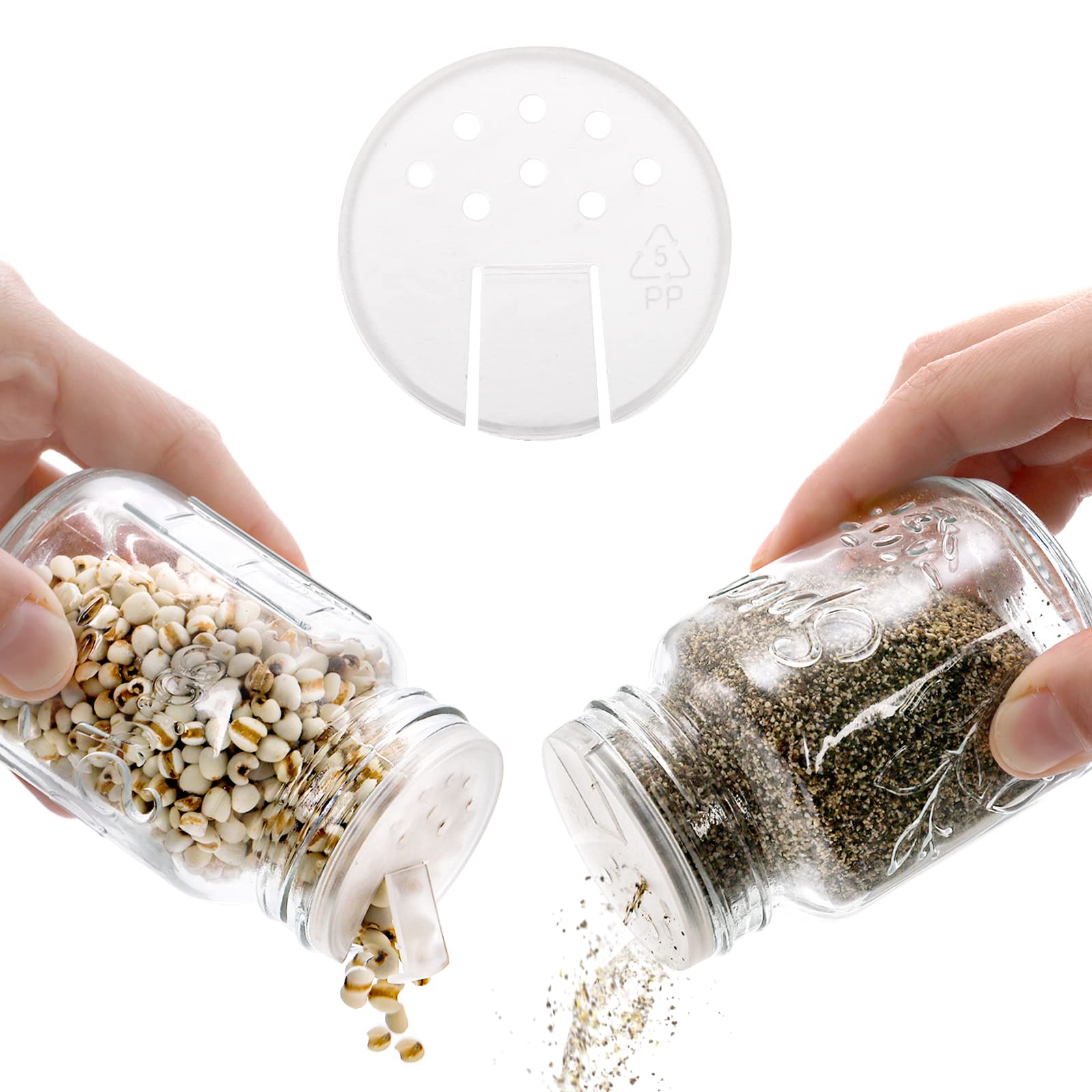 Coloch 30 Stück 118 ml Glas gewürzbehälter mit Metallkappe, Mason Gewürzglas runde Gewürzgläser mit faltbarem Gewürzstreuer Trichter für Kräuter und Gewürze, Gewürzpulver, DIY & Basteln Aufbewahrung