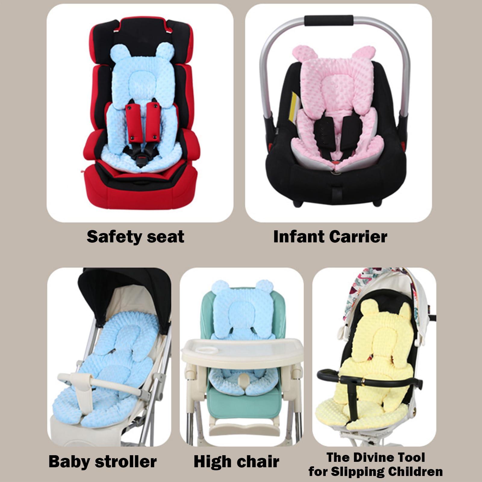 Colchoneta Silla Paseo Universals - Almohadilla Reversible para Cochecitos, Transpirable Y Cómoda 100% Algodón Funda Carrito Bebe, Cojín Doble Cara para Silla De Auto Y Carrito para Verano