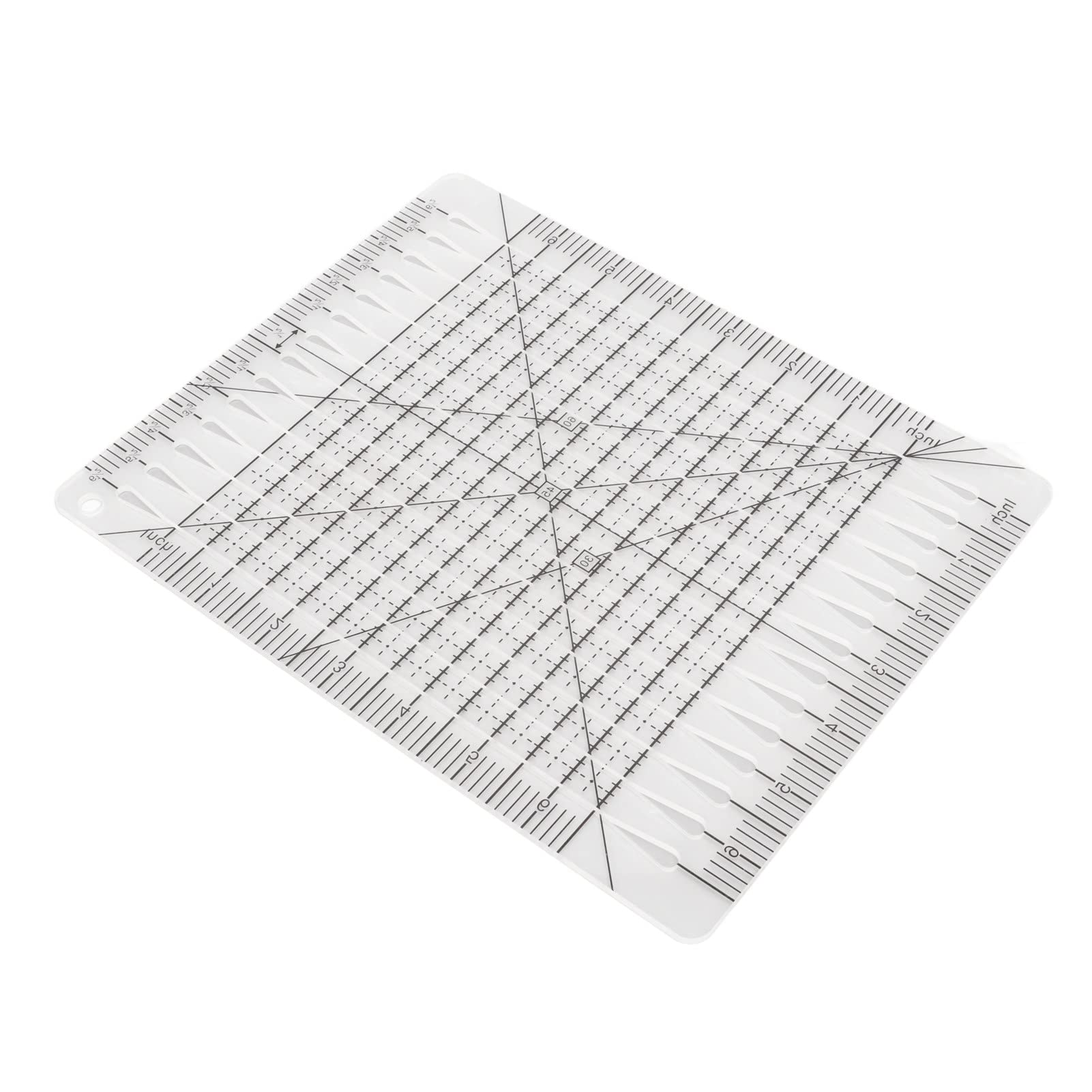 Jelquix Black Acrylic Quilting Ruler Accurate Scale Multifunction Cut Ruler For Quilting And Sewing 25.5Cm X 20.5Cm