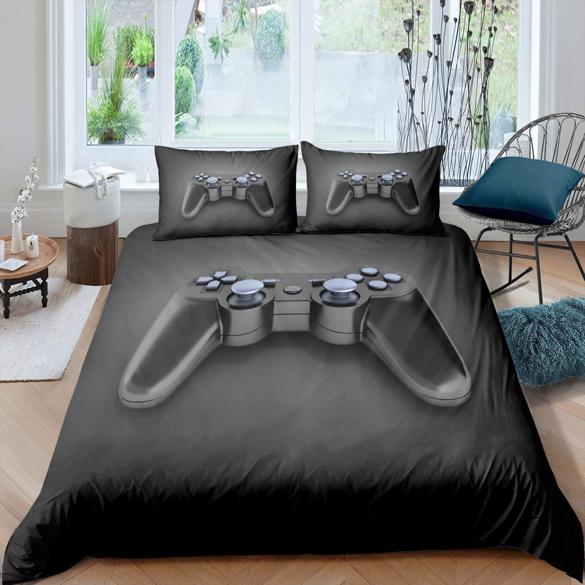 Parure de lit gamepad anti-plis en microfibre pour éliminer la corvée de repassage