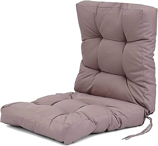 BESTSOON Cojín para silla de respaldo alto, impermeable, cojín para sofá, sillón reclinable, cojín para respaldo de asiento, alfombrilla tatami para el jardín (tamaño: 120 x 50 cm; color: caqui)