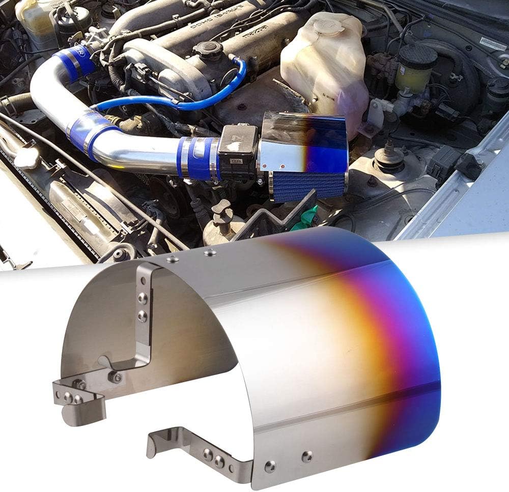 RYANSTAR Universal Air Intake Filter Cover Heat Shield Stainless Steel Cover compatible with 2.5-3.5" Cone Filter