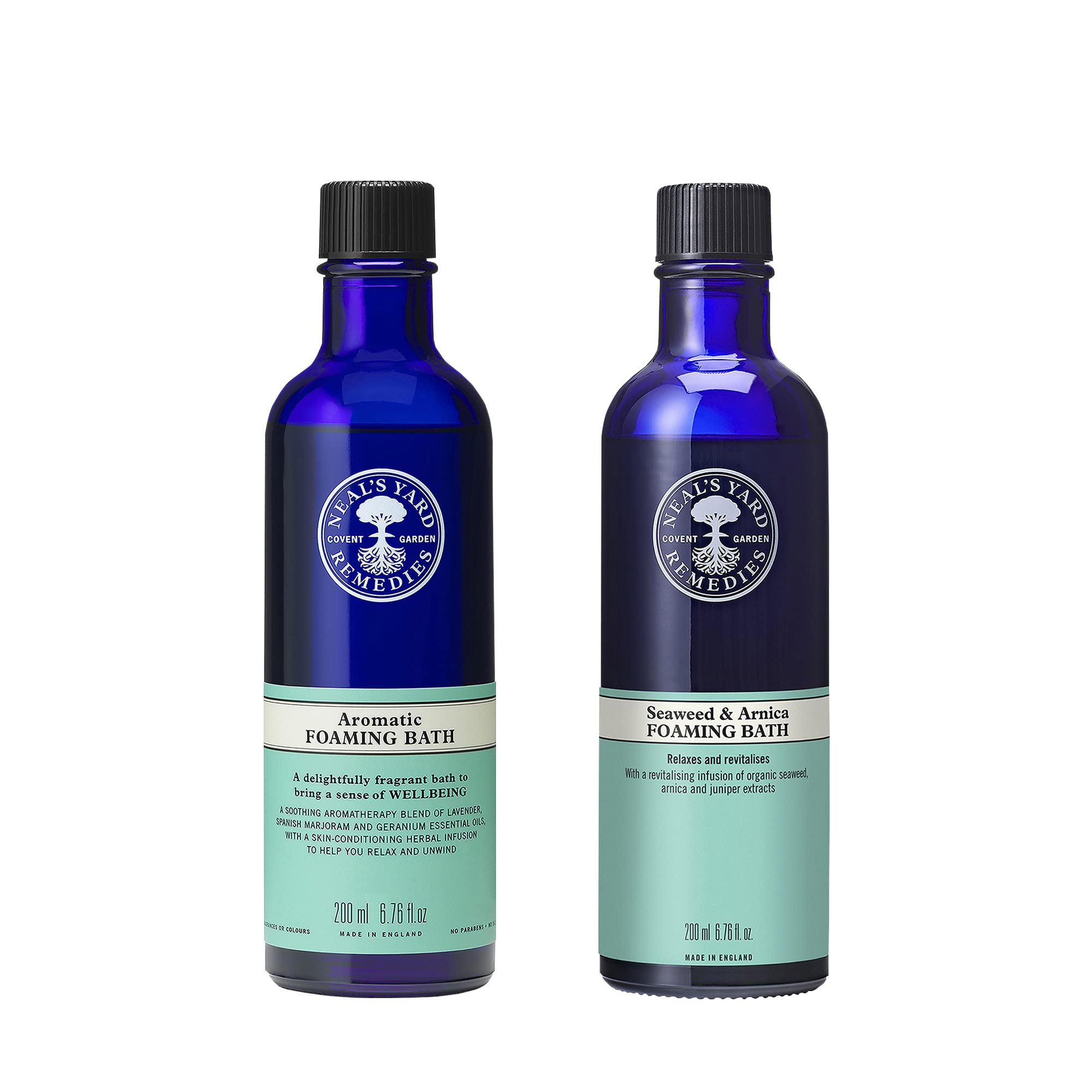 Neal's Yard RemediesAromatic Foaming Bath | Helps The Mind & Body - Relax & Unwind and Seaweed and Arnica Foaming Bath | Ease Tiredness & Restore Vitality