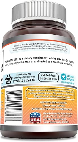 Miniatura 3 de Amazing Formulas Berberina 1000mg por porción 120 cápsulas Suplemento  Sin OMG  Sin gluten  Fabricado en Estados Unidos