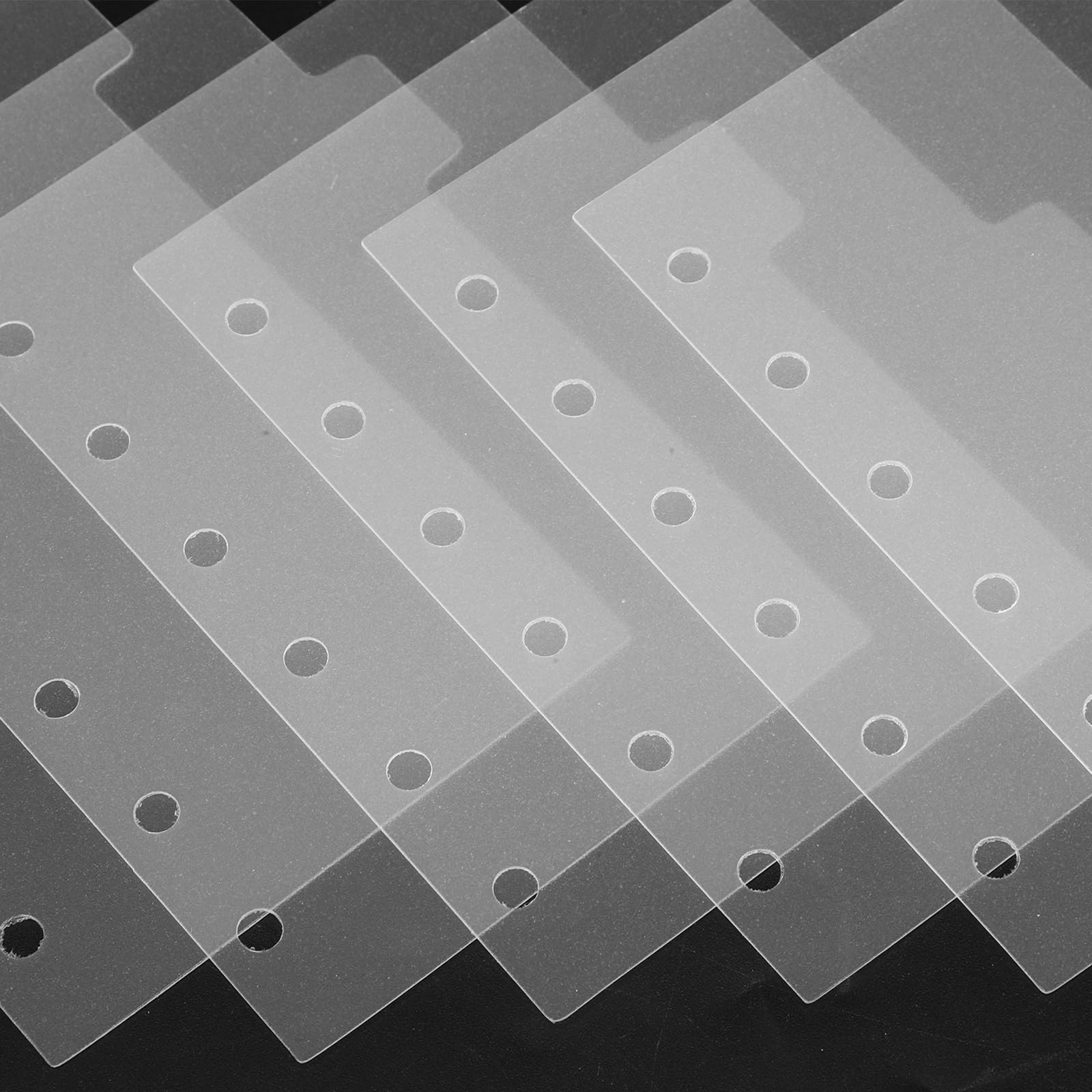 Separadores de Carpeta de 7 Hojas Transparentes A7, Divisores de Página de PP Mate 6 Agujeros, Pestañas Doradas para Cuadernos y Archivos de Oficina