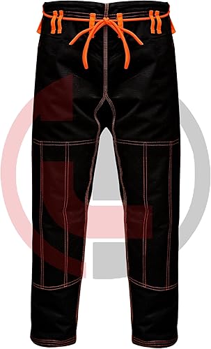 Miniatura 4 de Bjj Gi Con Puntada Naranja Bjj Gi Jiu Jitsu Kimonos Gi 100% Algodón Perl Tejido 450GSM