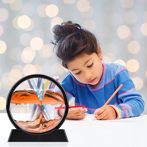 Miniatura 9 de QLKUNLA Cuadro de arte de arena móvil movimiento líquido 3D paisaje de arena profundo en movimiento pantalla de movimiento, marco de arena que fluye