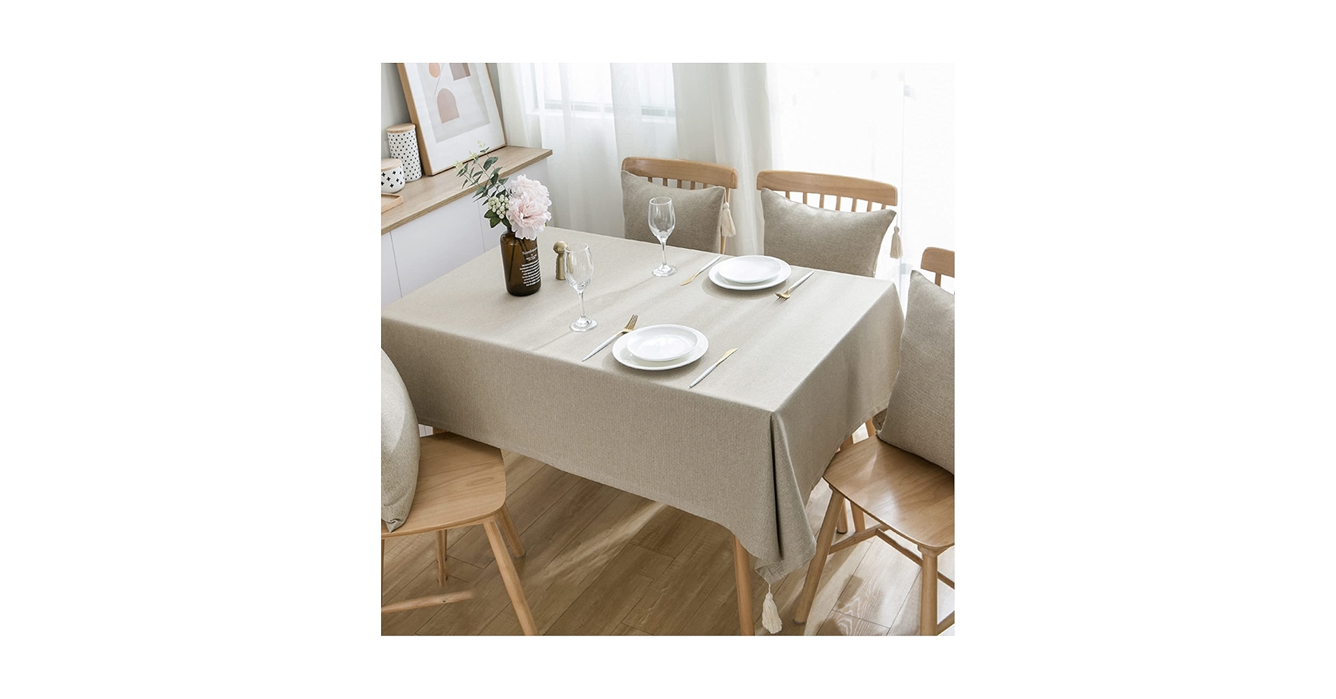 Amazon｜防水 テーブルクロス 北欧 200*200cm 長方形 カラー 綿麻