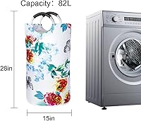 Vista 2 de Dalykate - Cesta de lavandería plegable de tela Oxford de 82 litros con asas para ropa, plegable y resistente al agua, cesta de ropa sucia