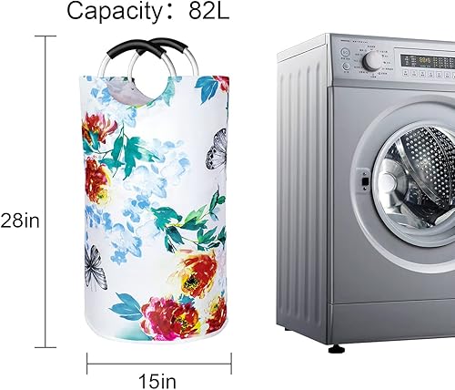 Miniatura 2 de Dalykate Cesta de lavandería extragrande de tela Oxford plegable de 115 litros, bolsa de lavandería plegable con asas, impermeable, portátil, cesta