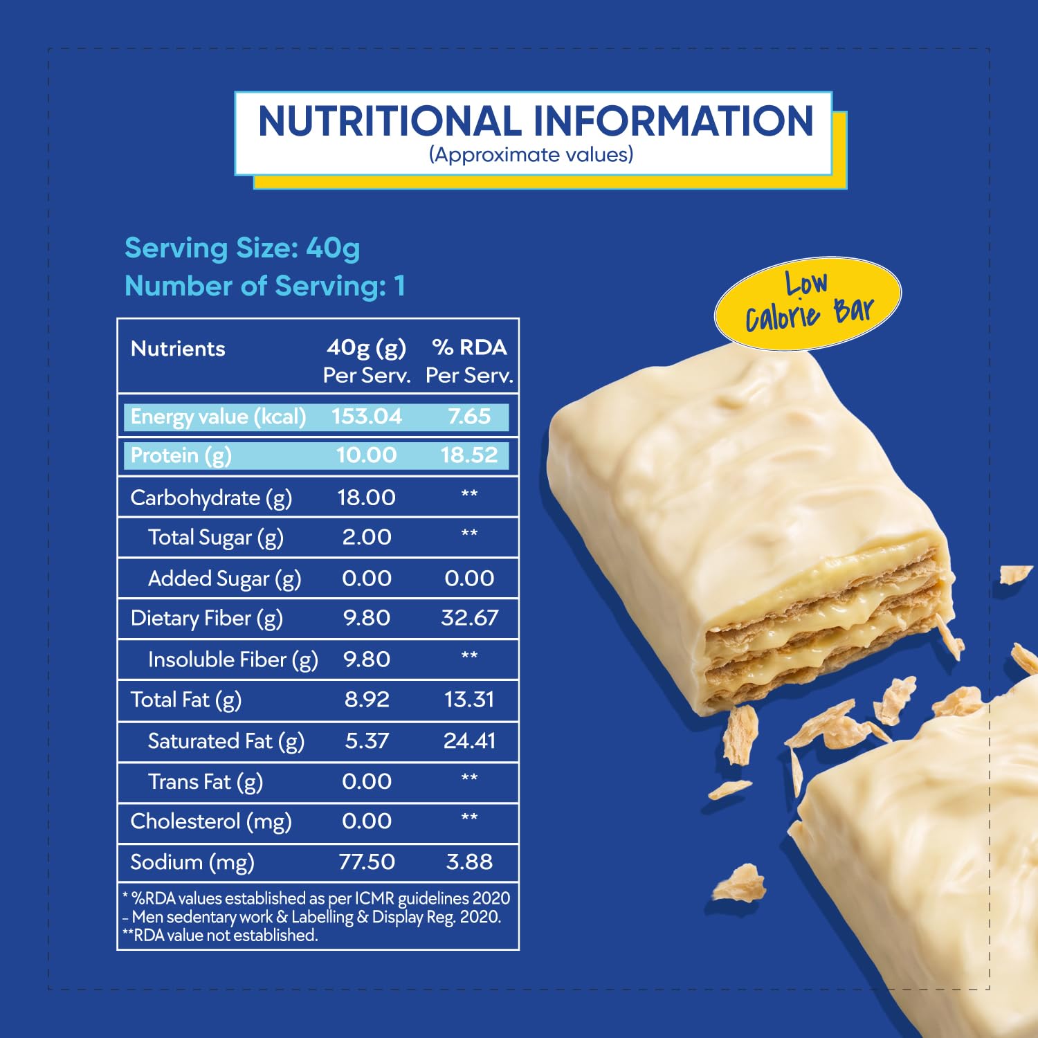 Phab Protein Wafer Bar Lemon Pie Flavour - No Maida Only Millets (Bajra) | 10g Protein With No Added Sugar, No Preservatives, No Trans Fat | Gluten-Free Healthy Snack | Desk-to-Gym Snack — Amazon image 2