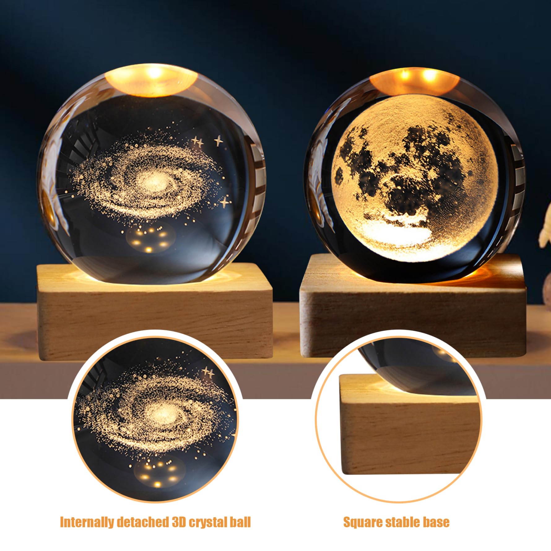 Amazon.co.jp : SHITOOMFE クリスタルランプ、3Dクリスタルボール