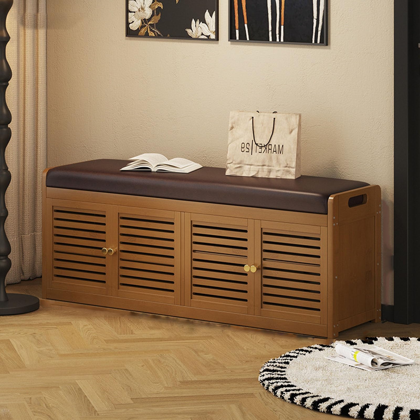 Meuble à chaussures 117 cm avec portes pour en finir avec le désordre