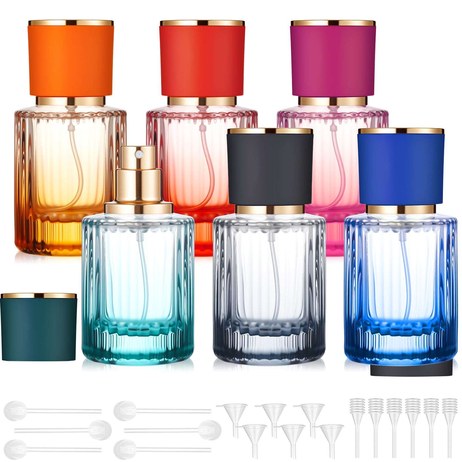 Teenyyou 6 Pcs Empty Glass Perfume Bottles
