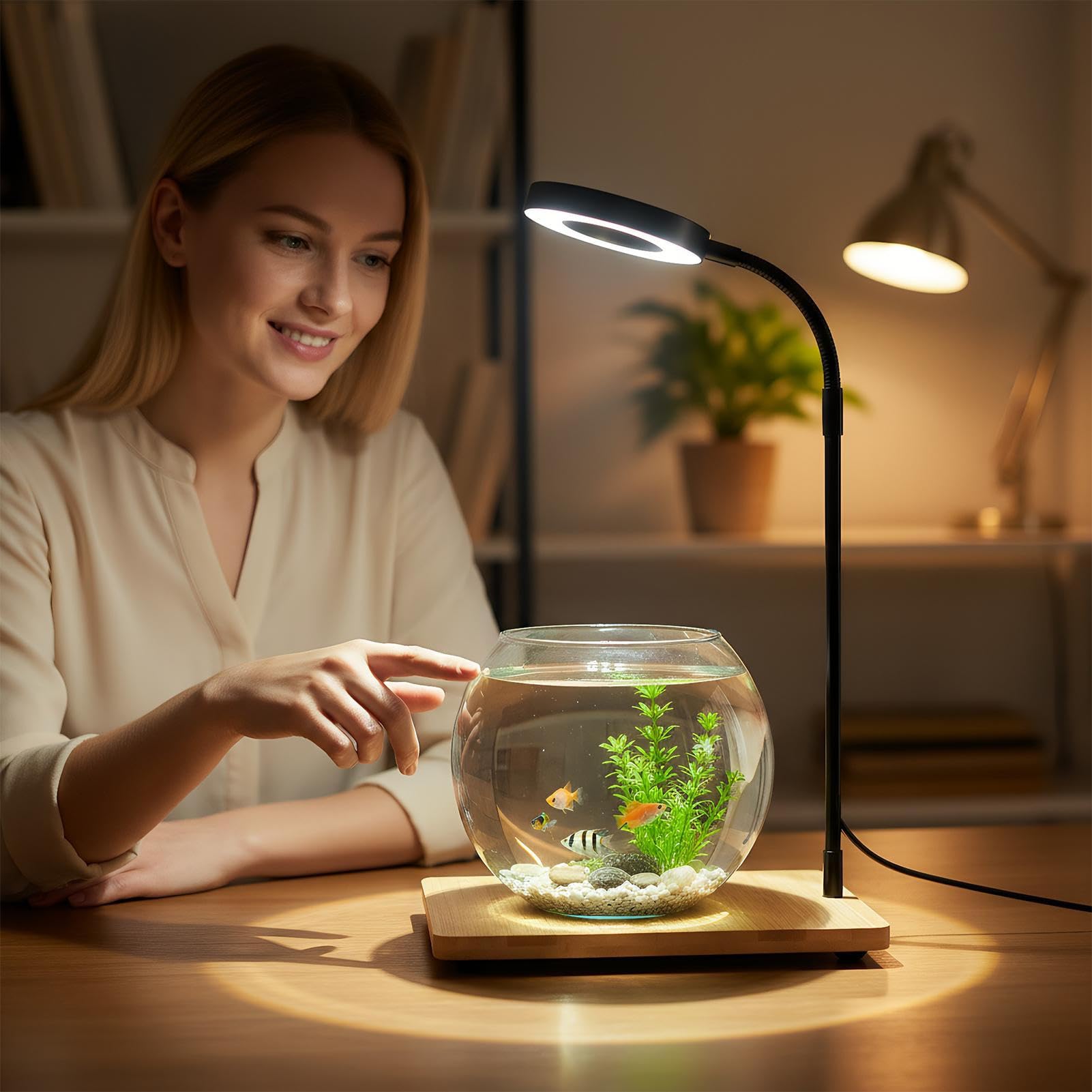 Lampe de Croissance LED Éclairage D'Aquarium LED Rotatif Alimenté Par USB | Lampe De Culture Pour Terrariums Intérieur pour Bureau Domicile Vitrine Présentation