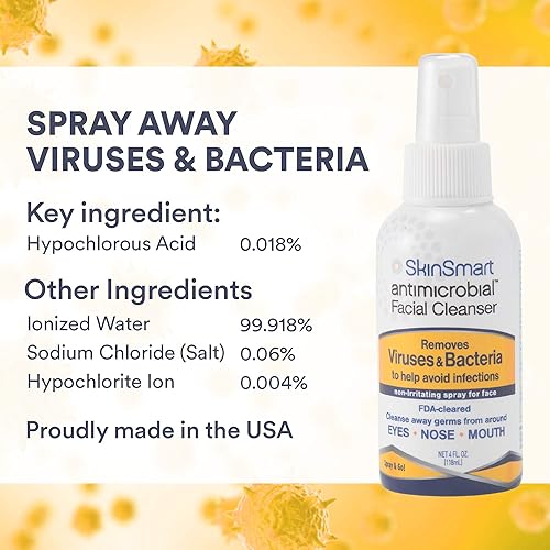 Miniatura 7 de SkinSmart Spray limpiador facial para eliminar virus y bacterias alrededor de los ojos, nariz y boca, máscara de combate, aerosol de 2 onzas
