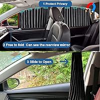 Vista 3 de Ovege Parasoles para ventana de automóvil, 4 unidades, para ventana lateral, protección UV sedosa, privacidad, succión magnética para bebé