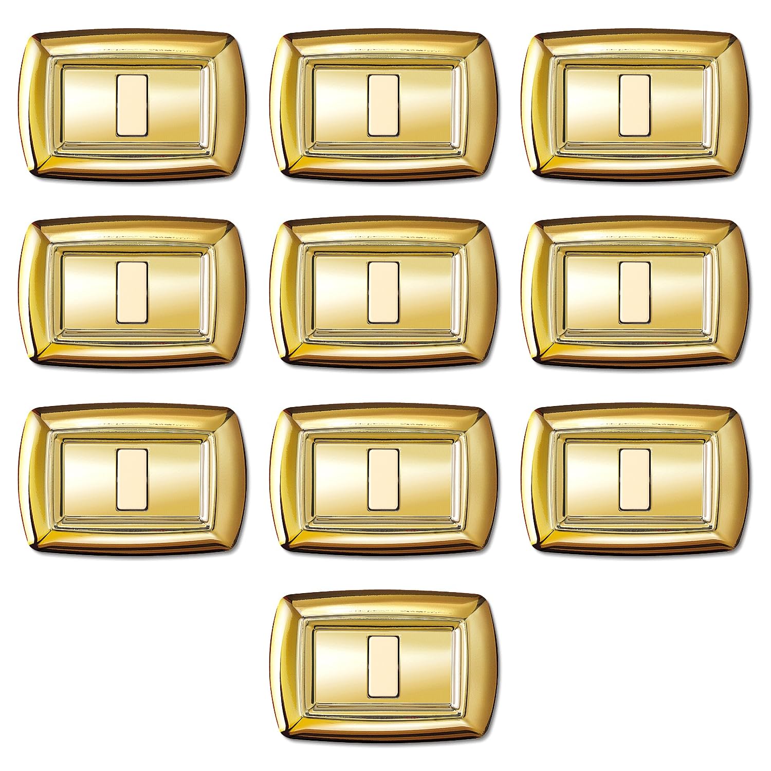 Plaques de finition pour interrupteur or compatibles BTIcino MAGIC 1 module arrondi
