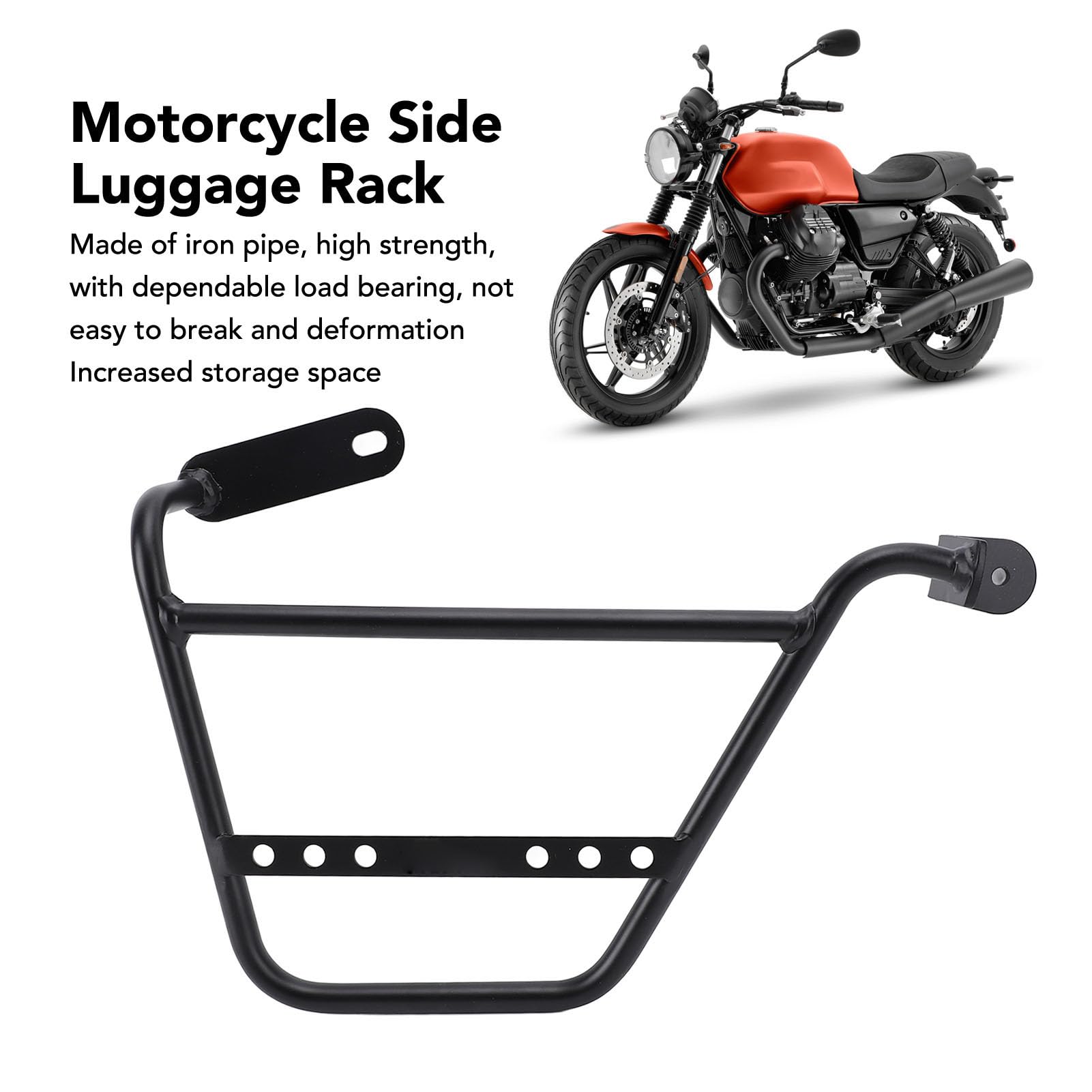 Pastel de Equipaje Lateral de la Motocicleta: Soporte de Soporte de Tubo de Hierro de 12 Mm Fuerte para V7 Stone Special, Classic Trofeo y (Derecha: MV834 BBZJ)