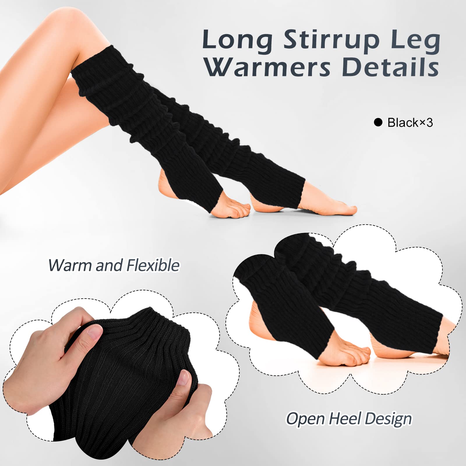 SATINIOR Satinior-over The Knee Ribbed-30 Satinior -Pierna larga de estribo-01 Unisex adulto (Pack de 3)