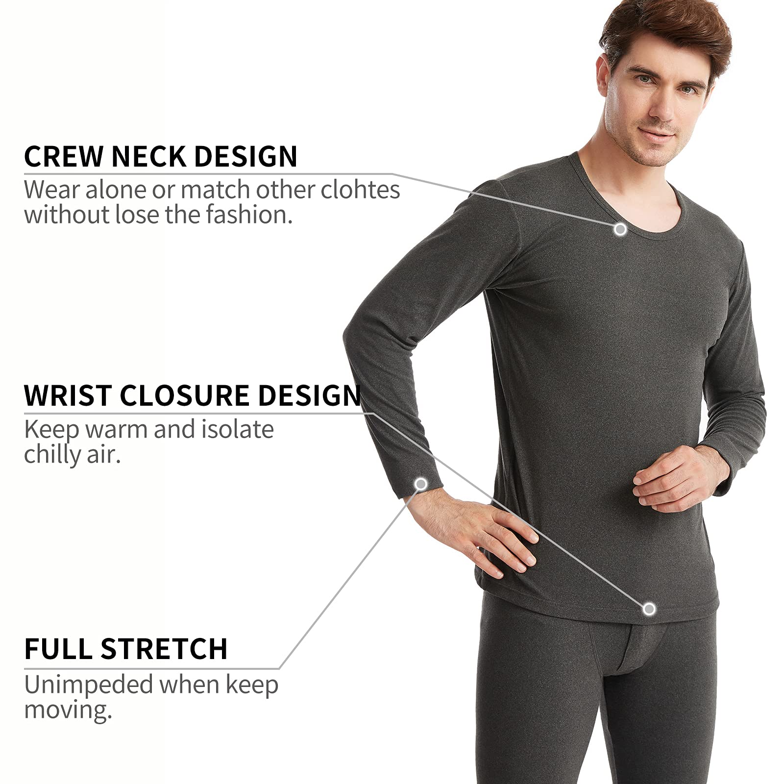 Ensemble de sous-vêtements thermiques pour homme - Sous-vêtements thermiques longs pour homme - Couche de base haut et bas ultra doux - Cadeaux pour hommes avec boîte