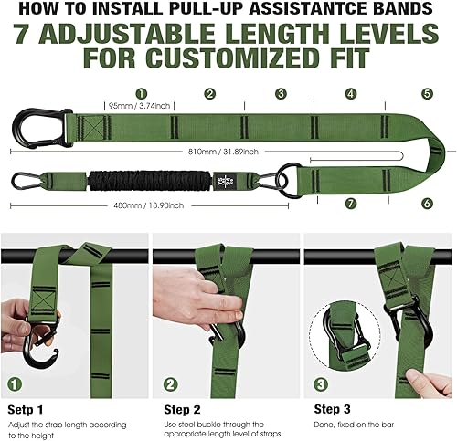 Miniatura 8 de Pull Up Assistance Bands, Pull Up Bar Resistance Bands, Pull Up Bands for Enhanced Strength Training, Muscle Training, 3 Heavy-Duty Adjustable Pull