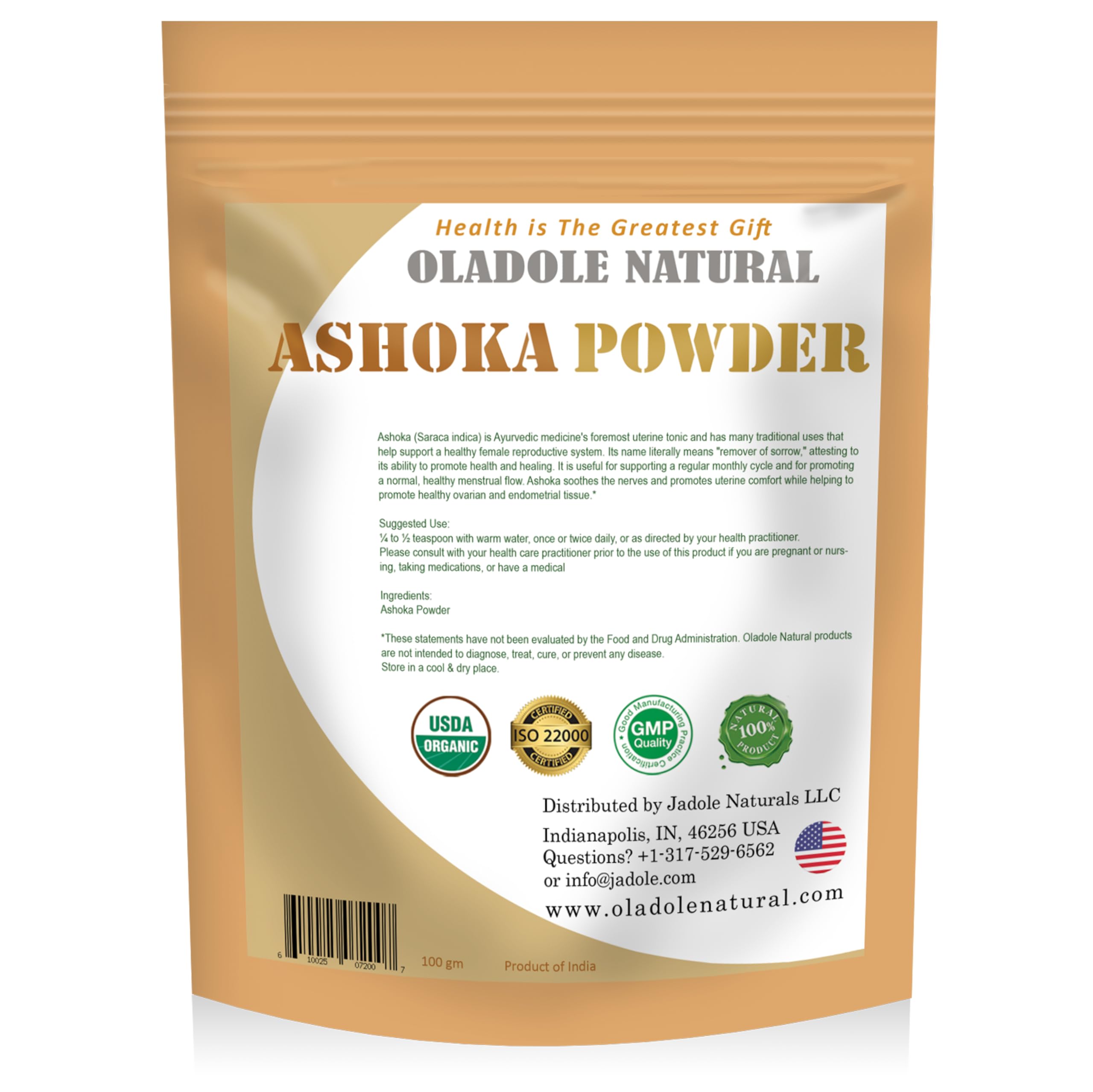 Oladole Natural Ashoka Powder - 100g | Boosts Immune System, Promotes Reproductive Health, Antioxidant, Support Uterine Health, Anxiety and Stress Relief, Aids Menstrual Disorder | 100% Pure & NaturalOladole Natural Ashoka Powder - 100g | Boosts I…