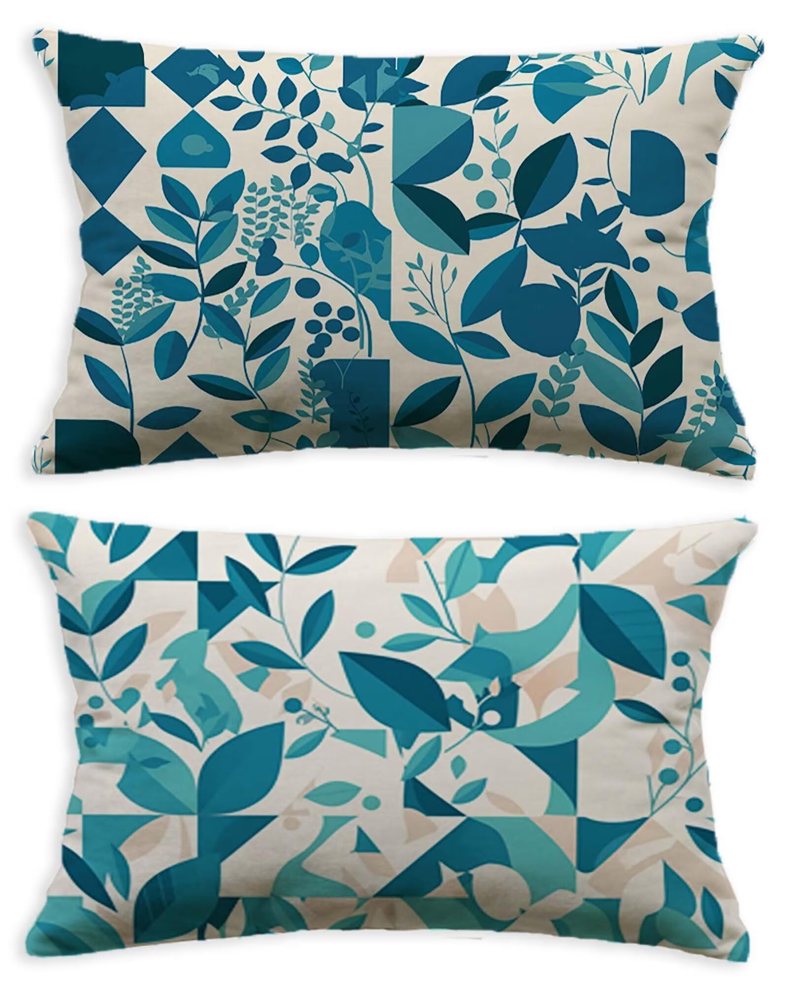 Taie oreiller 40x70 turquoise en velours lot de 2 pour protéger et embellir les coussins usés