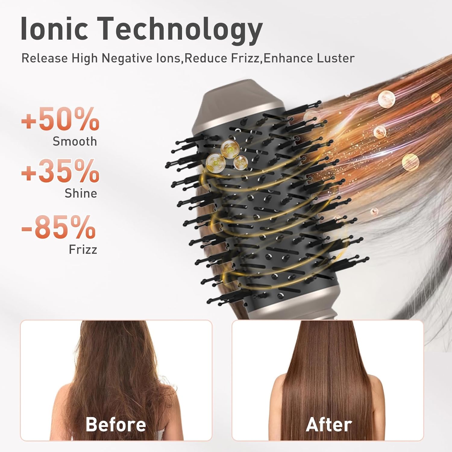 TANSHINE 6-in-1 Auto Hair Styler: Blow Dryer Brush, Hair Wrap Hairstyler, Hot Air Brush with Left & Right Curling Wand and Detachable Heads