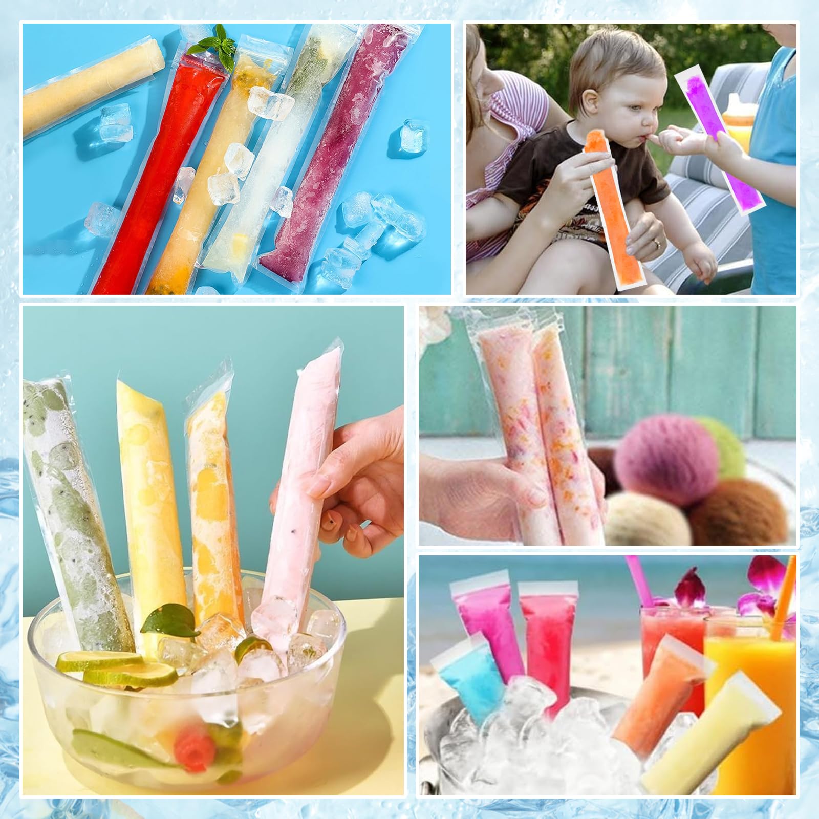 100 Stück Eis Am Stiel Beutel Mit Trichter - BPA-frei Für DIY Eis, Joghurt & Smoothies