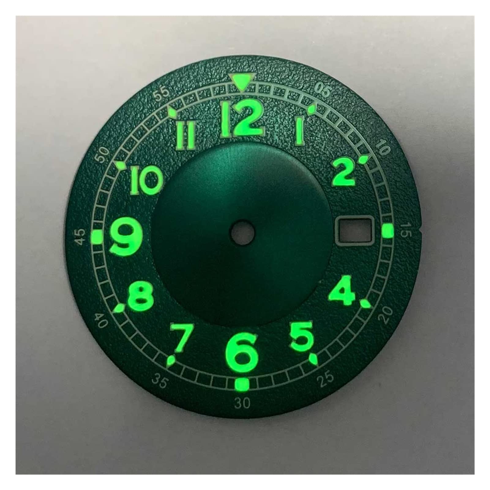 Youngran Compatibel NH35 28.5mm Gewijzigde Horlogeknop C3 Groene Lichtgevende Wijzerplaat Compatibel For Nh35a Mechanische Beweging Upgrade Onderdeel Leisurely Color Black