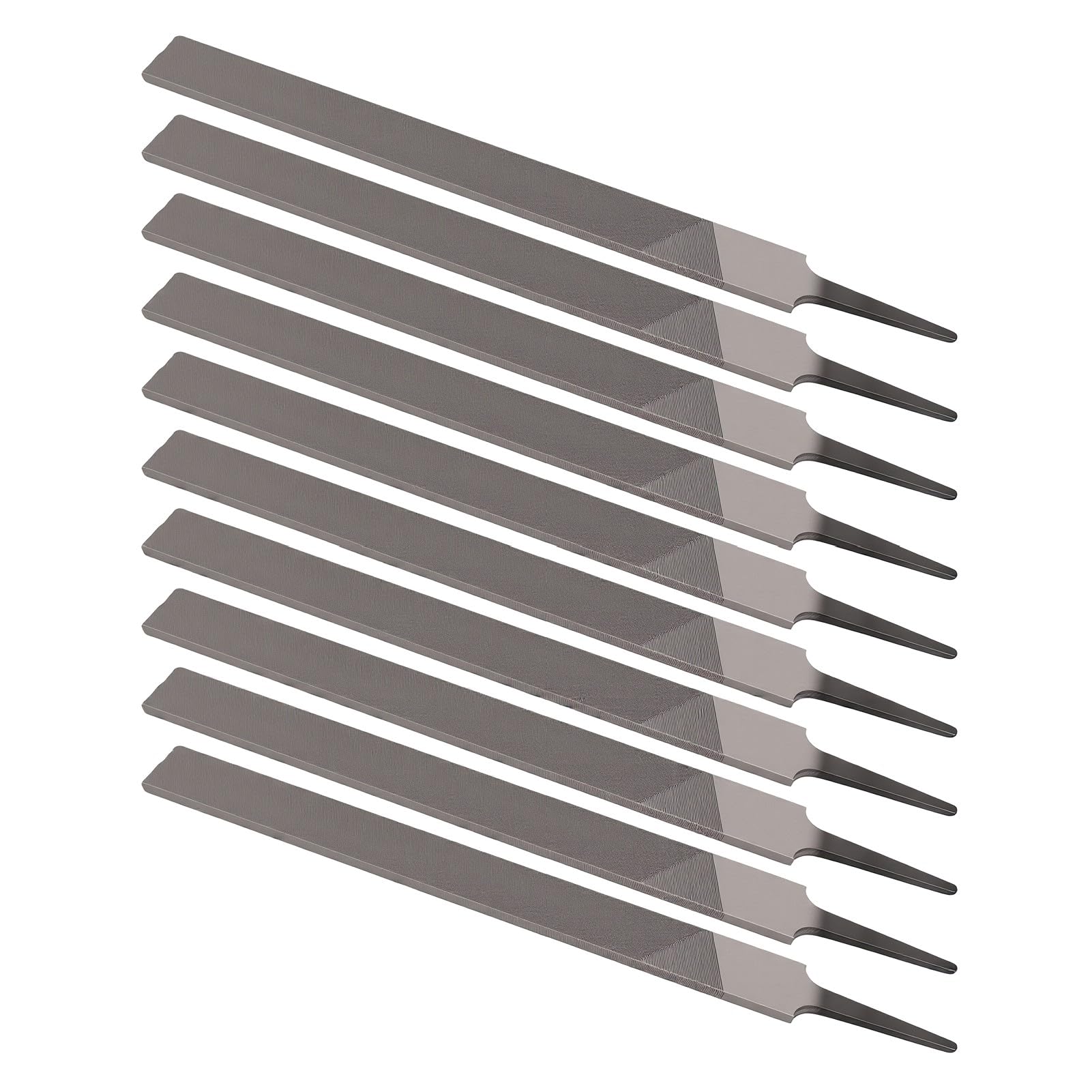 Lima Plana de Acero con Alto Contenido de Carbono T12, Lima Manual de Doble Corte de 250 Mm para Recortar y Dar Forma a Metal, Madera y Plástico (Bien 10PCS)