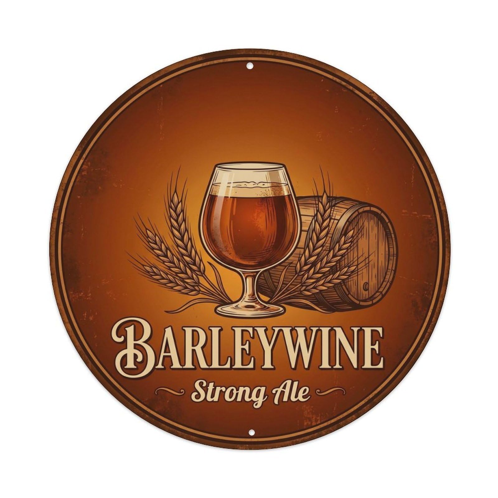 Traditional Barleywine Ale Strong Cellar Brew Sour Metal Tin Sign