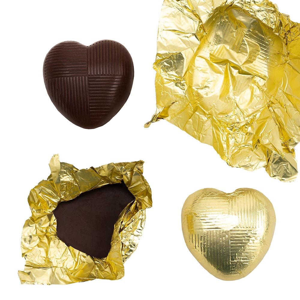 Italian Options Milk Chocolate Foiled Hearts, 30 Chocolates, Purple Foil — view 65