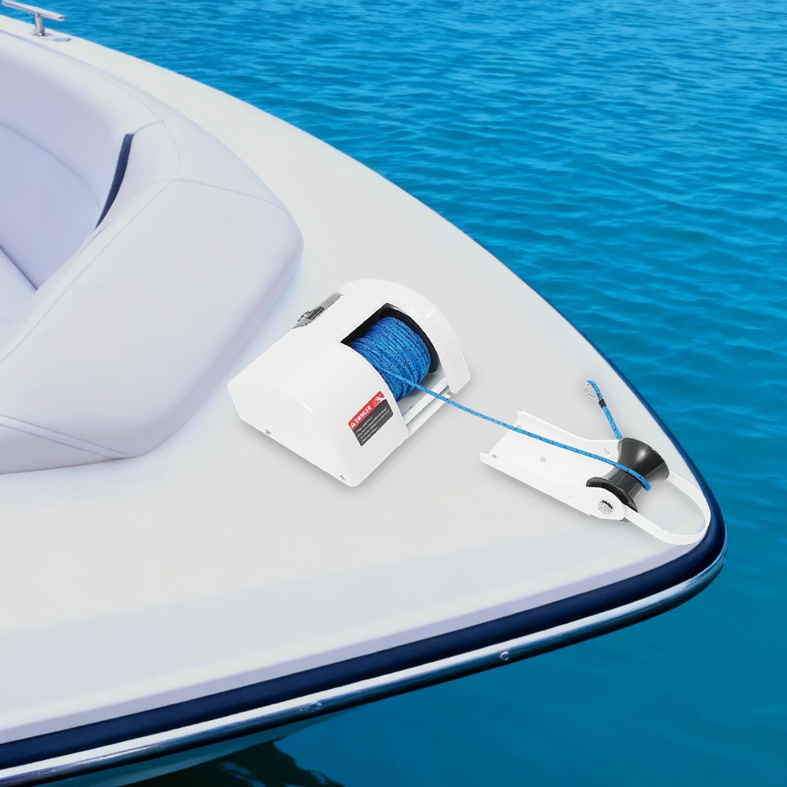 Verricello elettrico da 12 V, per barca, verricello d'ancora, con telecomando wireless, argano d'acqua salata marina, con ruota di ancoraggio pre-avvolta da 30 m, 25 lbs