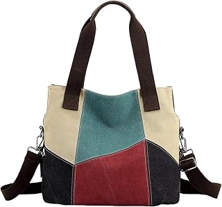 [BiziQi] トートバッグ レディース キャンバス ハンドバッグ 2way 帆布バッグ ショルダーベルト付き 切り替え色 a4 ポケット多い 肩掛け 軽量 大容量 撥水 カバン 自立 手提げ おしゃれ 大人 bag 通勤 通学 人気鞄