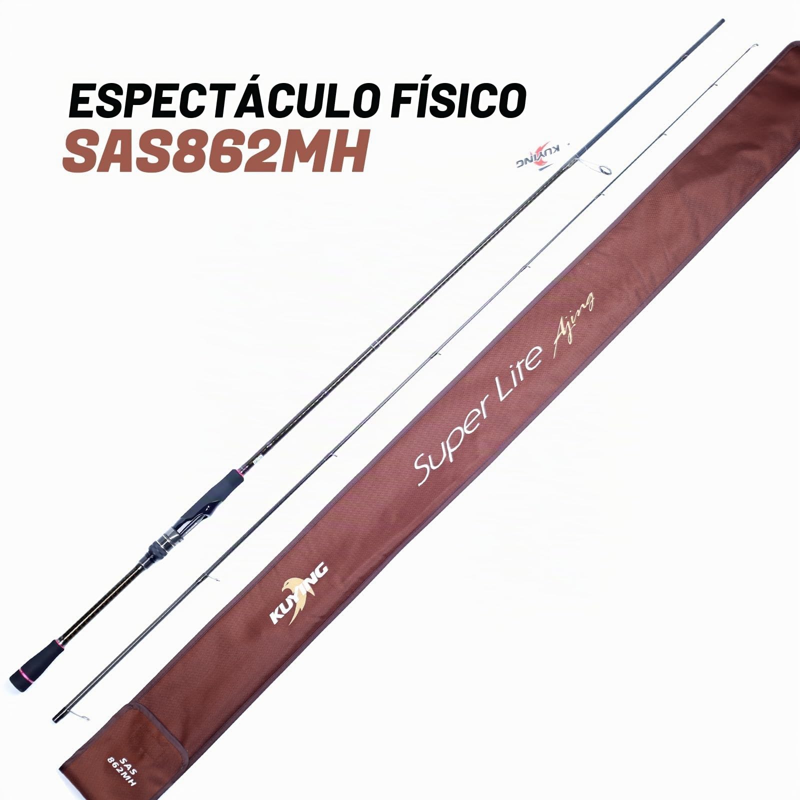 KUYING Caña de Pesca Carbono Serie Superlite | Acción Rápida | Anillas y Portacarretes Fuji | Casting y Spinning | Mar, Río, Lago | Landstream SA