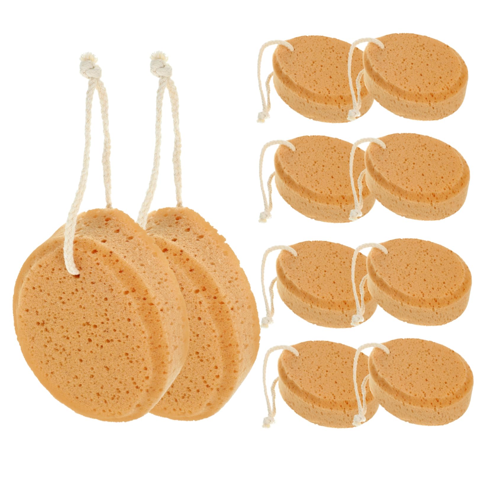 Mikinona 20piezas Esponjas De Diseño De Para Adultos Natural Para Ducha y Exfoliación Cuerda Para Colgar Color Marrón