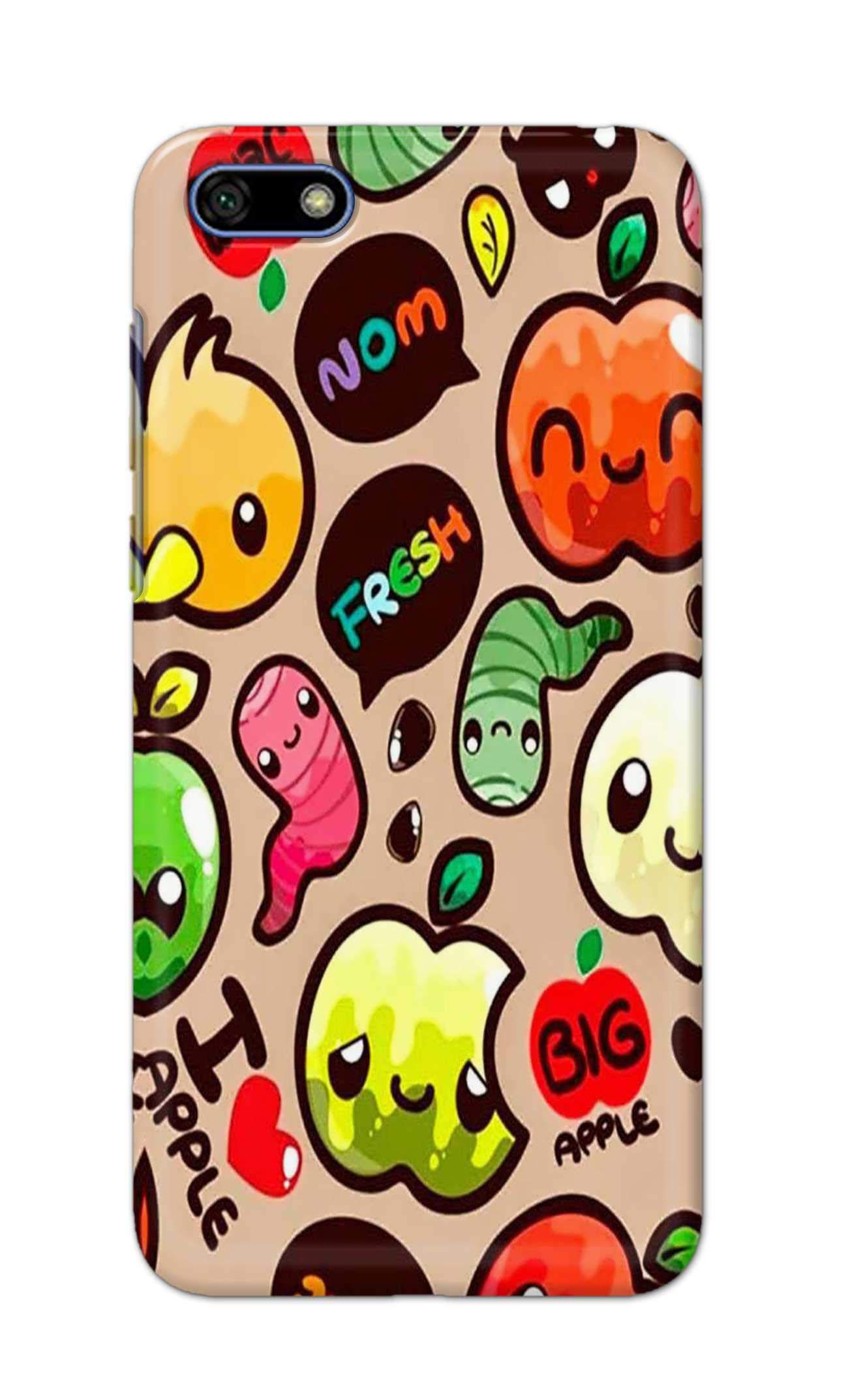 EmirumCases Hungry Caterpillar with Tomato Hard Printed Designer Case for Huawei Y5 Prime (2018) Back Cover PSK1737