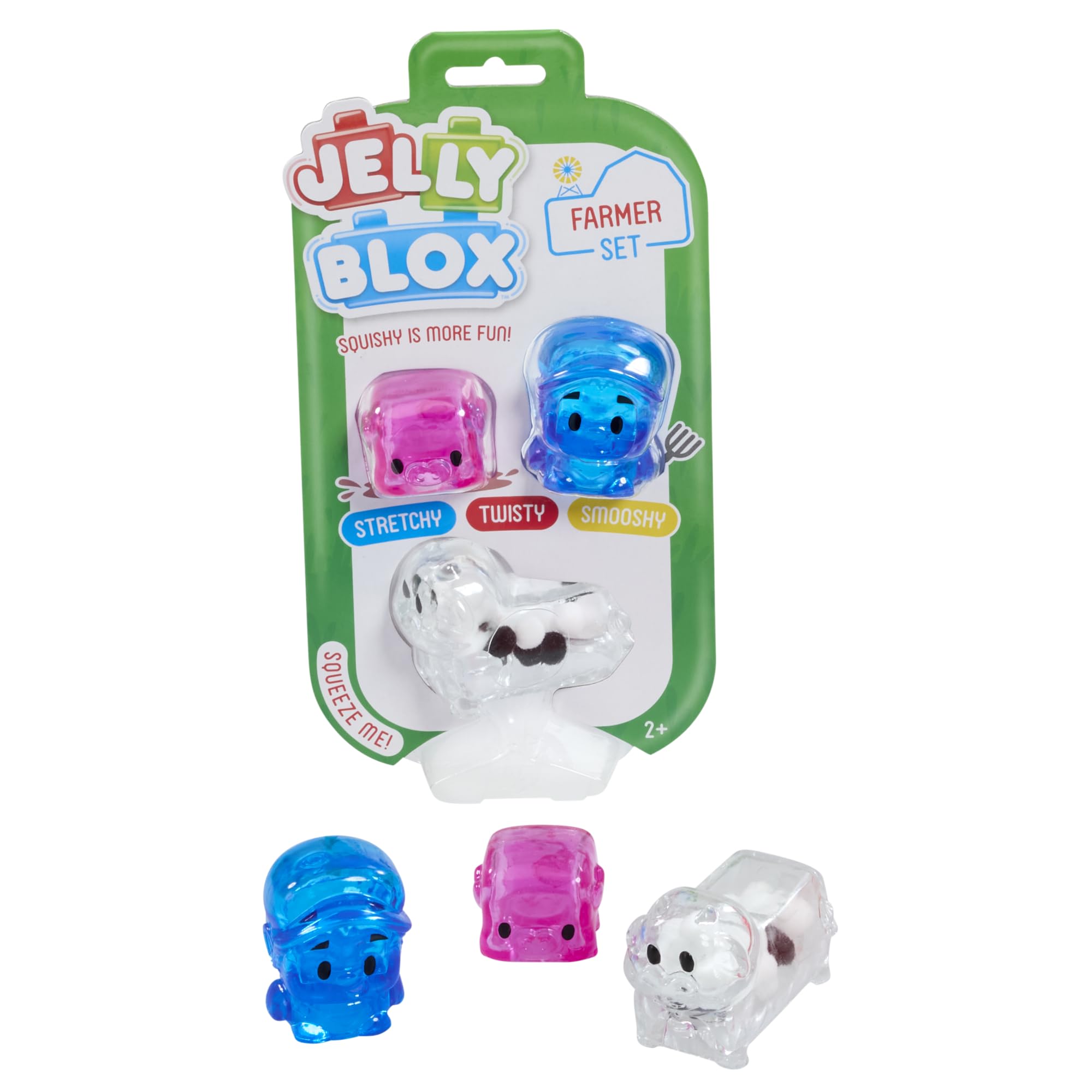 Jelly Blox - Farmer Character Set | Squishy Is More Fun! | Unique Squishy Building System | For Ouch-Free, Open, Imaginative Play | For Boys And Girls Ages 2+