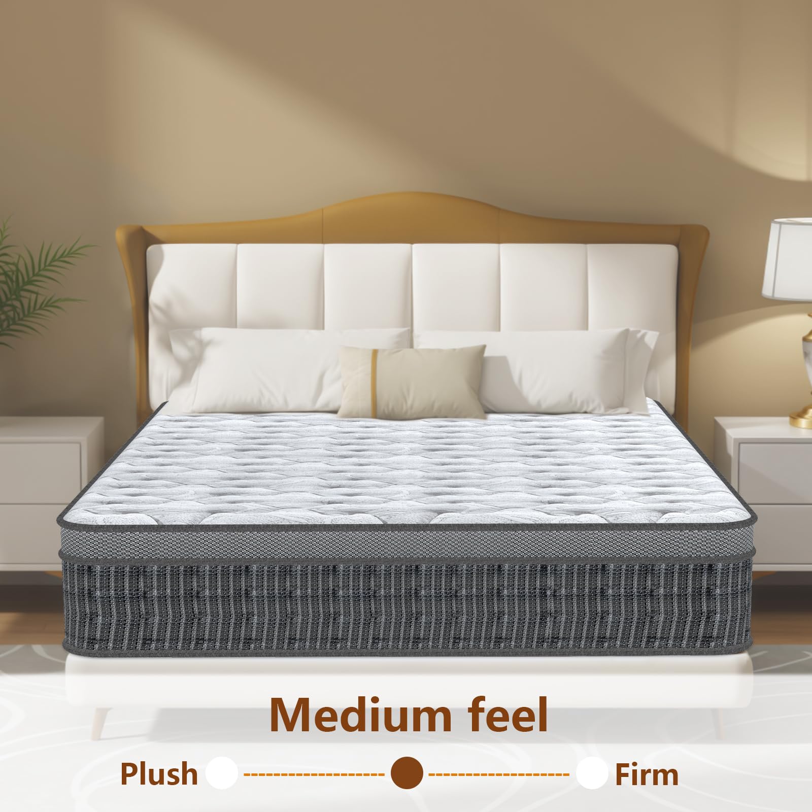 Colchón Viscoelástico 160 x 200, Altura 26 cm, Muelles Ensacados Individuales con Espuma Viscoelástica, Alta Densidad, Transpirable e Hipoalergénico, Bordes Reforzados, Ortopédico, Envío en Caja