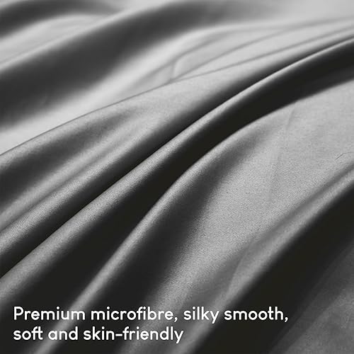 Miniatura 3 de Juego de sábanas de 4 piezas, microfibra suave, transpirable, resistente al encogimiento y a la decoloración, fácil cuidado (tamaño matrimonial,