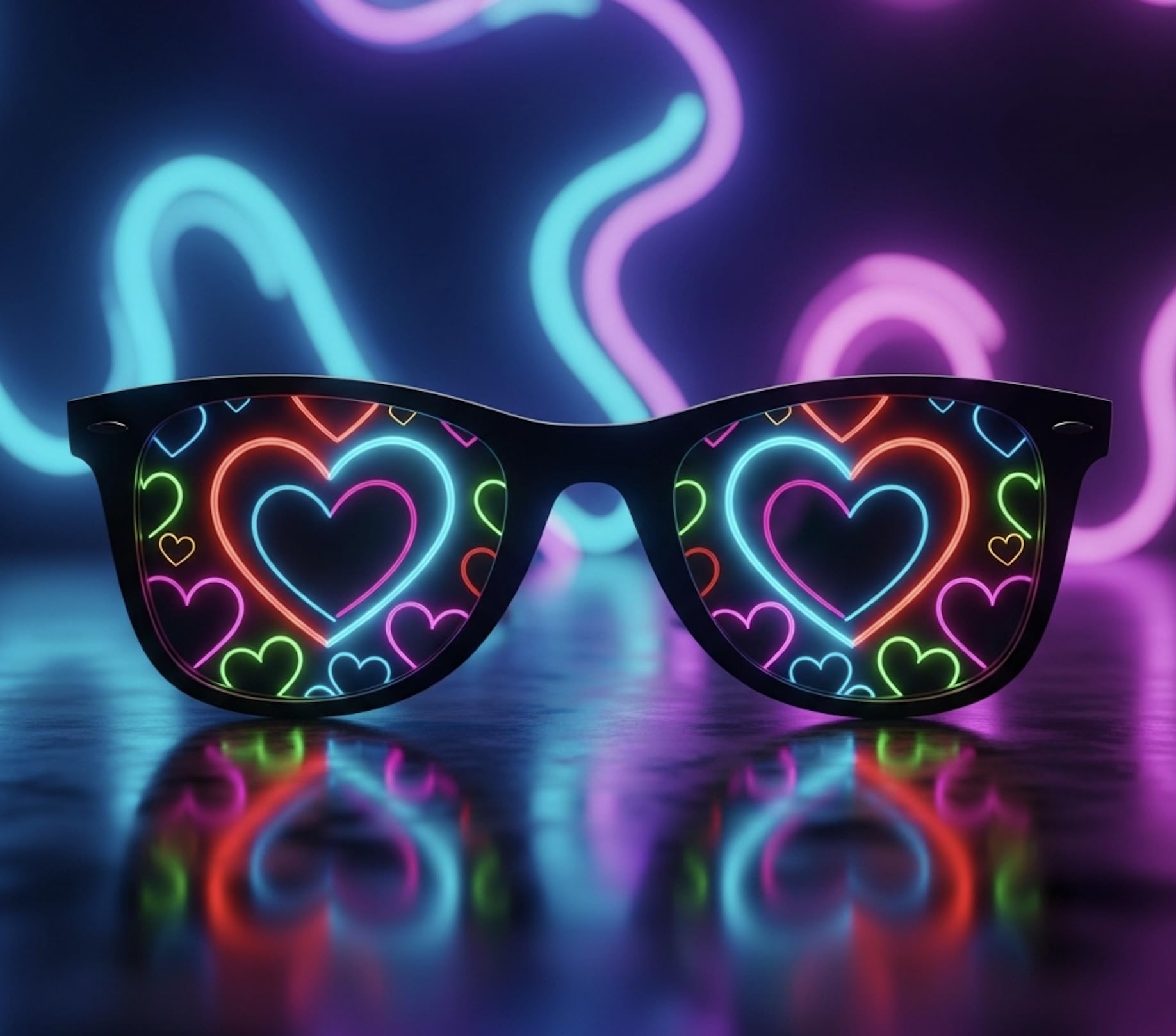 GogoRavers™ Heart Special Light Diffraction Effect Glasses - Image 2